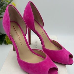 Women's Veronica Beard , Gadot, Pink Peep-Toe Heels. Size 8